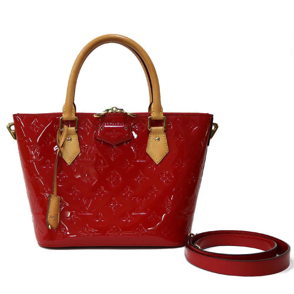 LOUIS VUITTON Montebello PM Monogram Vernis Shoulder Bag Red